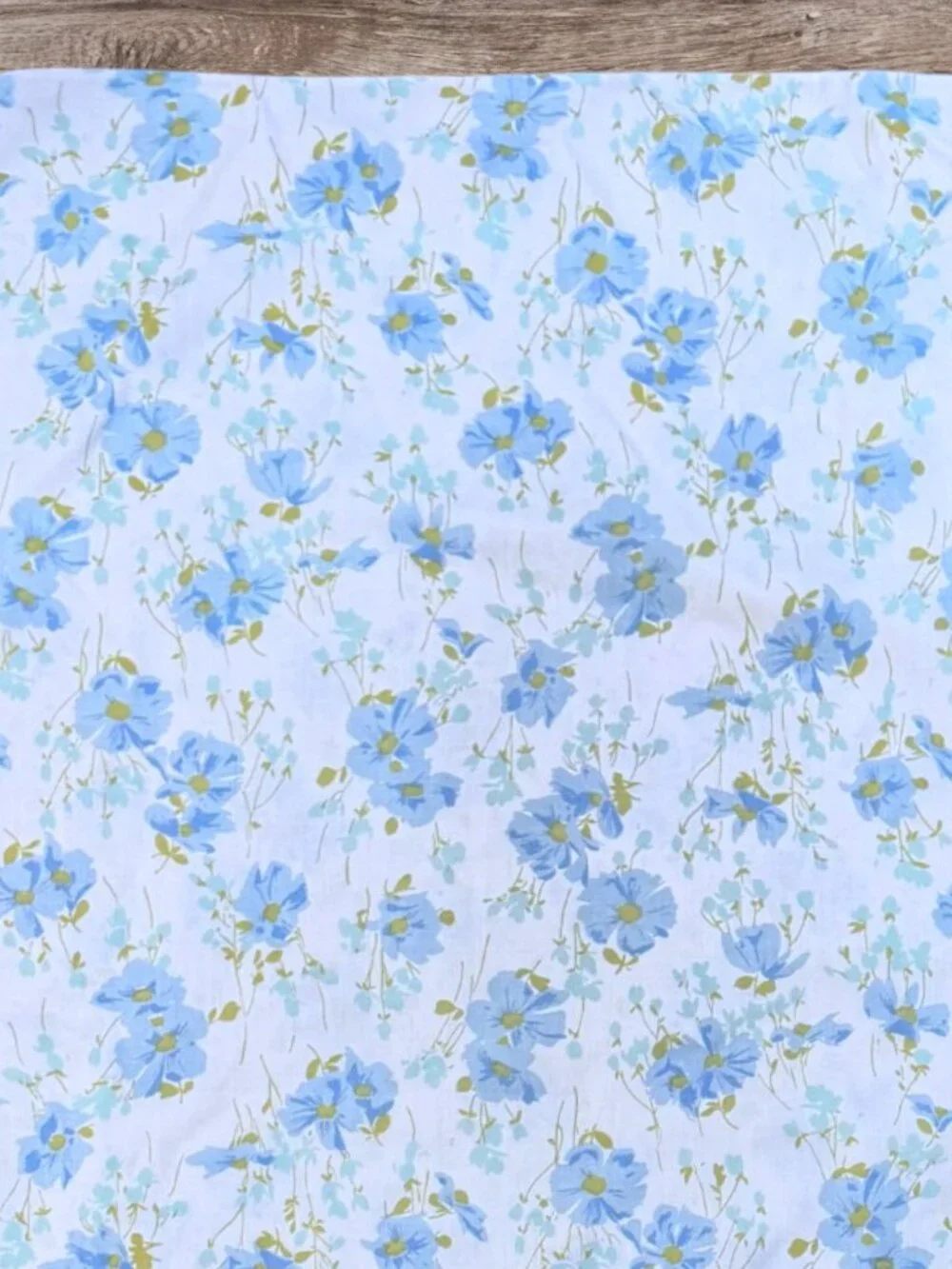 Vintage Blue Floral King Pillowcase Cottagecore Prairie Farmhouse Bedding